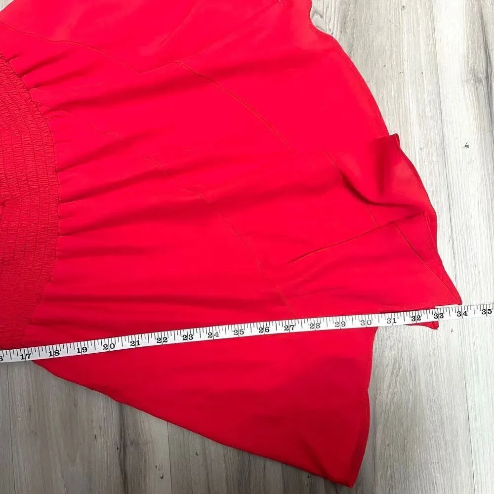 Amanda Uprichard Dress Women’s Small Red Ariella‎ Off-Shoulder Asymmetrical Mini